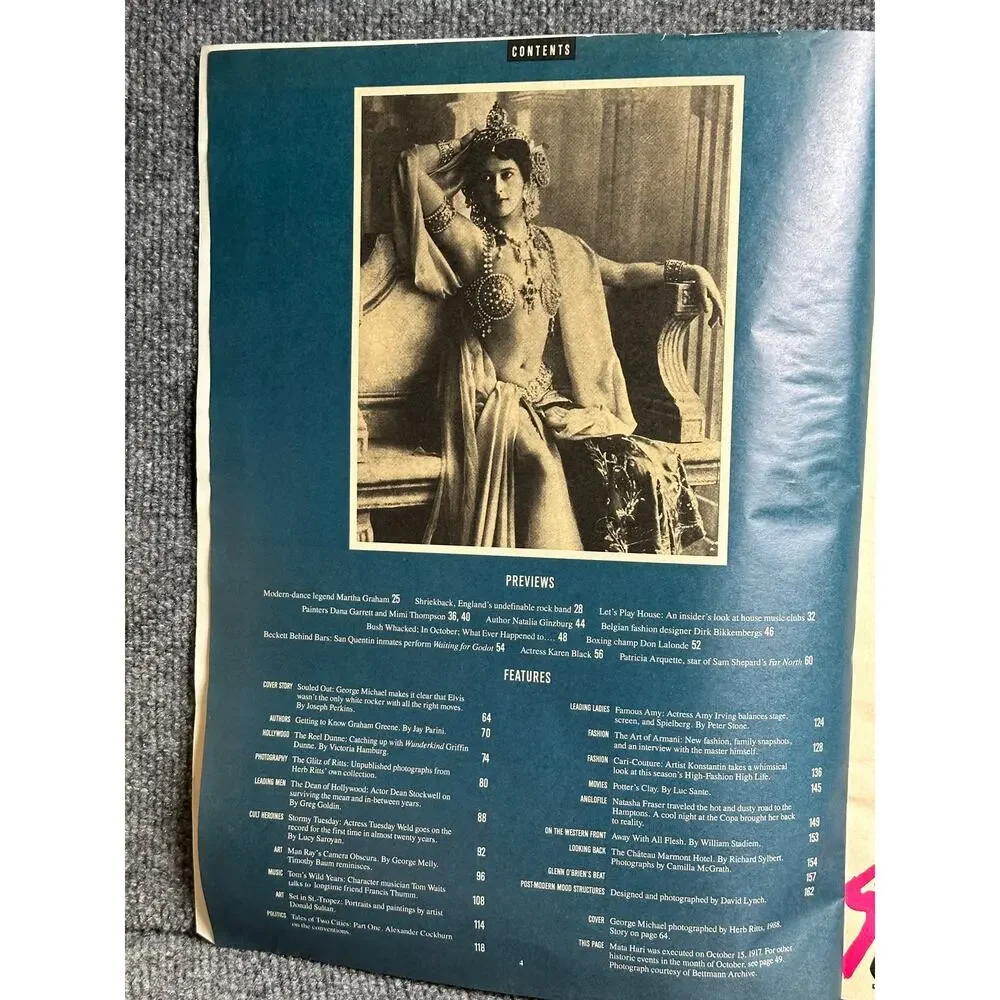 Vintage Interview Magazine George Michael Souled Out October 1988  11x14.5
